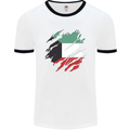 Torn Kuwait Flag Kuwaiti Day Football Mens Ringer T-Shirt White/Black