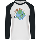 Help Me Climate Change Environment Mens L/S Baseball T-Shirt White/Black