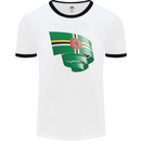 Curled Dominica Flag Dominican Day Football Mens Ringer T-Shirt White/Black