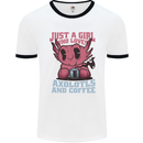 Girl Who Loves Axolotls & Coffee Mens Ringer T-Shirt White/Black
