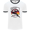 German Poker Shark Mens Ringer T-Shirt White/Black