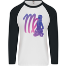 Virgo Woman Star Sign Astrological Zodiac Mens L/S Baseball T-Shirt White/Black