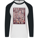 Japanese Sound of City Vibes Japan Mens L/S Baseball T-Shirt White/Black