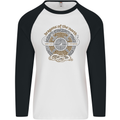 Dragons North Viking Valhalla Thor Odin Mens L/S Baseball T-Shirt White/Black