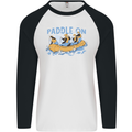 White Water Rafting Paddle On Whitewater Mens L/S Baseball T-Shirt White/Black