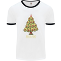 Avocado Christmas Tree Xmas Funny Food Mens Ringer T-Shirt White/Black