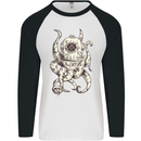 Steampunk Octopus Kraken Cthulhu Mens L/S Baseball T-Shirt White/Black