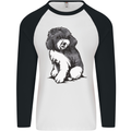 Harlequin Poodle Sketch Mens L/S Baseball T-Shirt White/Black