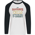 My Favourite Child Gave Me This Fathers Day Mens L/S Baseball T-Shirt White/Black