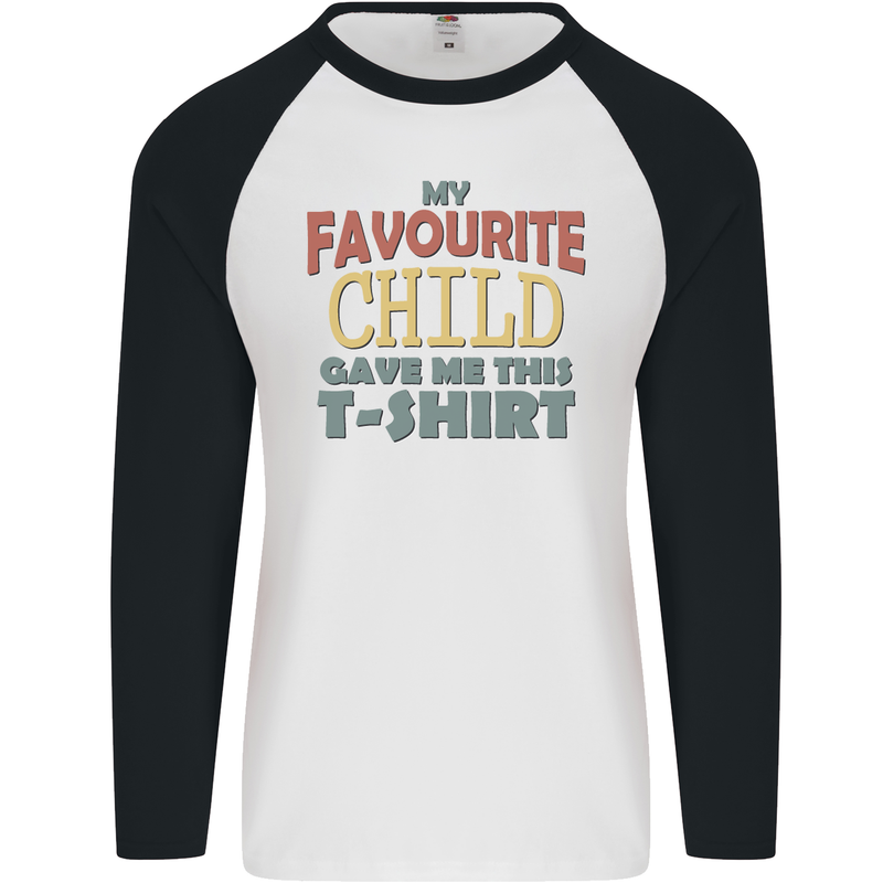 My Favourite Child Gave Me This Fathers Day Mens L/S Baseball T-Shirt White/Black