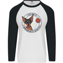 Wine With My Min Pin Miniature Pinscher Dog Mens L/S Baseball T-Shirt White/Black