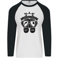 Scuba Diving Club Diver Deep Sea Wreck Mens L/S Baseball T-Shirt White/Black