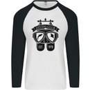 Scuba Diving Club Diver Deep Sea Wreck Mens L/S Baseball T-Shirt White/Black