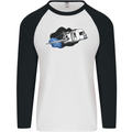 Funny Caravan Space Shuttle Caravanning Mens L/S Baseball T-Shirt White/Black