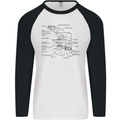 Microscope Biology Science Mens L/S Baseball T-Shirt White/Black