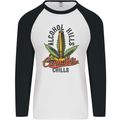 Alcohol Kills Cannabis Chills Weed Drugs Mens L/S Baseball T-Shirt White/Black