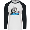 Ginpanzee Funny Gin Drinker Monkey Alcohol Mens L/S Baseball T-Shirt White/Black