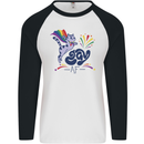 Cat Gay AF LGBT Gay Pride Mens L/S Baseball T-Shirt White/Black