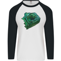 A Polygonal Chameleon Mens L/S Baseball T-Shirt White/Black