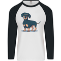 Dachshund Dog Mens L/S Baseball T-Shirt White/Black