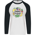 Filthy Vegan Mens L/S Baseball T-Shirt White/Black