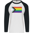 LGBTQ Flag Gay Pride Awareness Day LGBTQ Mens L/S Baseball T-Shirt White/Black