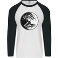 Yggdrasil Tree Mens L/S Baseball T-Shirt White/Black