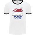 Torn Netherlands Flag Holland Dutch Day Football Mens Ringer T-Shirt White/Black