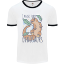 I Raise Tiny Dinosaurs Lizards Chameleon Mens Ringer T-Shirt White/Black