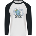 Ecological Environment Climate Change Cycling Mens L/S Baseball T-Shirt White/Black