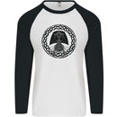 A Viking Ship Mens L/S Baseball T-Shirt White/Black