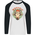 Moodolf Funny Rudolf Christmas Cow Mens L/S Baseball T-Shirt White/Black