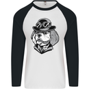 Steampunk King Charles Spaniel Cavelier Mens L/S Baseball T-Shirt White/Black