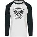 Addicted to Ink Tattoo Artist Mens L/S Baseball T-Shirt White/Black