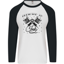 Addicted to Ink Tattoo Artist Mens L/S Baseball T-Shirt White/Black
