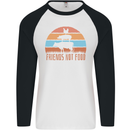 Vegetarian Animals Friends Not Food Vegan 2 Mens L/S Baseball T-Shirt White/Black