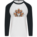 A Trippy Fox With Seven Tails Mens L/S Baseball T-Shirt White/Black