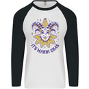 Its Mardi Gras Mens L/S Baseball T-Shirt White/Black