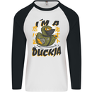 I'm a Duckja Funny Duck Ninja Mens L/S Baseball T-Shirt White/Black