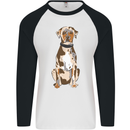 Catahoula Shepherd Dog Mens L/S Baseball T-Shirt White/Black