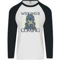 Weekend Funny Beer Cider Wine Alcohol Gin Mens L/S Baseball T-Shirt White/Black