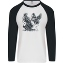 Hammer and Raven Vikings Mens L/S Baseball T-Shirt White/Black