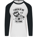 I Grew up on the Gamer Funny Gaming Mens L/S Baseball T-Shirt White/Black