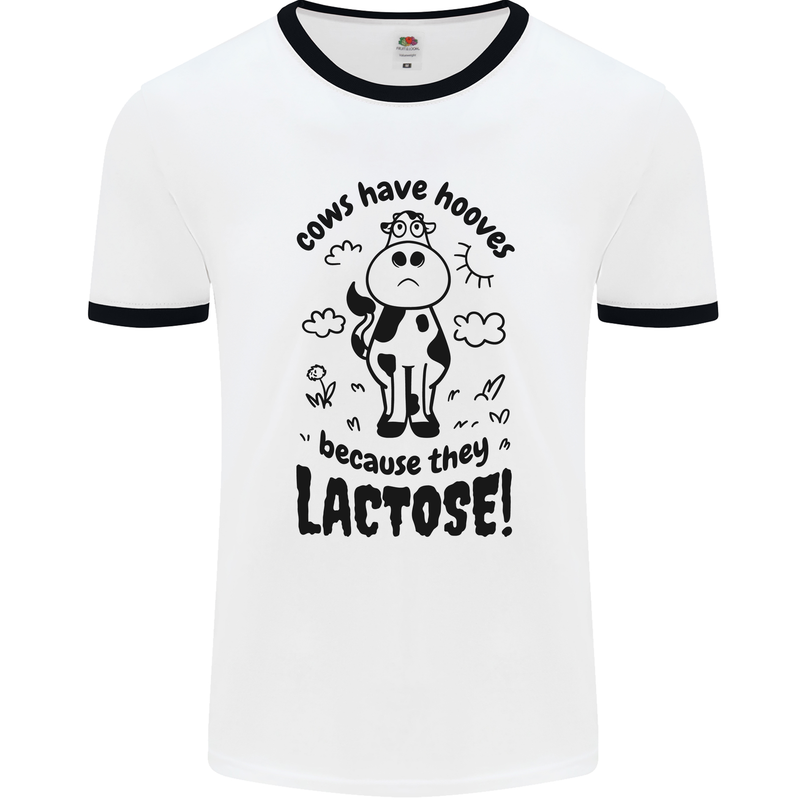 Cows Have Hooves Because They Lack Toes Mens Ringer T-Shirt White/Black