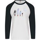 Retro Data Storage Funny Geek Nerd CD PC Mens L/S Baseball T-Shirt White/Black