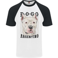 A Dogo Argentino Dog Mens S/S Baseball T-Shirt White/Black