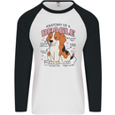 Beagle Anatomy Funny Dog Mens L/S Baseball T-Shirt White/Black