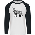 Wolf Tree Animal Ecology Mens L/S Baseball T-Shirt White/Black