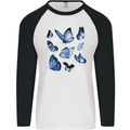 A Butterfly Collection Rhopalocera Mens L/S Baseball T-Shirt White/Black
