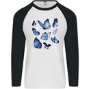A Butterfly Collection Rhopalocera Mens L/S Baseball T-Shirt White/Black
